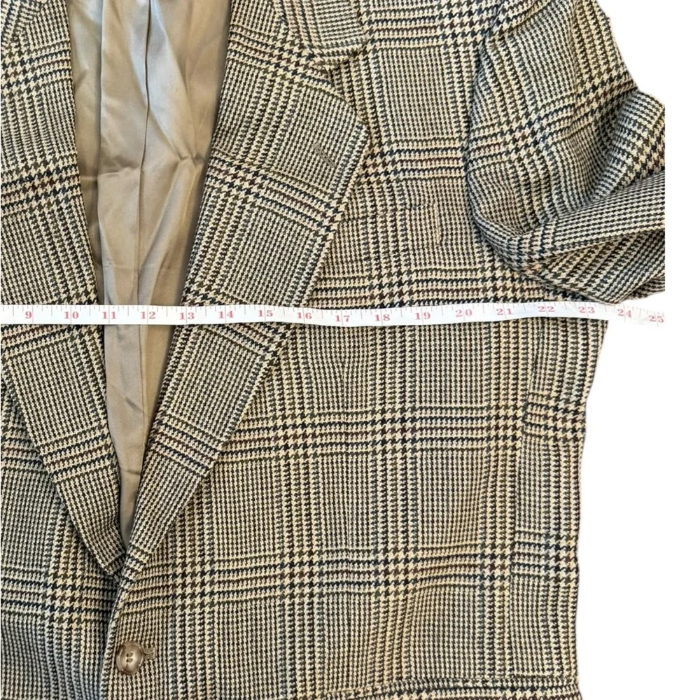 Oscar de la Renta Blazer Mens 44R Brown Houndstooth Sport Coat Tweed Jacket‎ VTG
